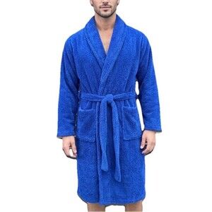 Bare Cotton Luxury Hotel Spa Collection Plush Microfiber Robe Royal Blue L Turki
